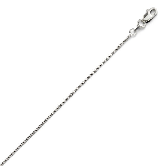 14k White Gold Diamond Cut Quadra Wheat Chain